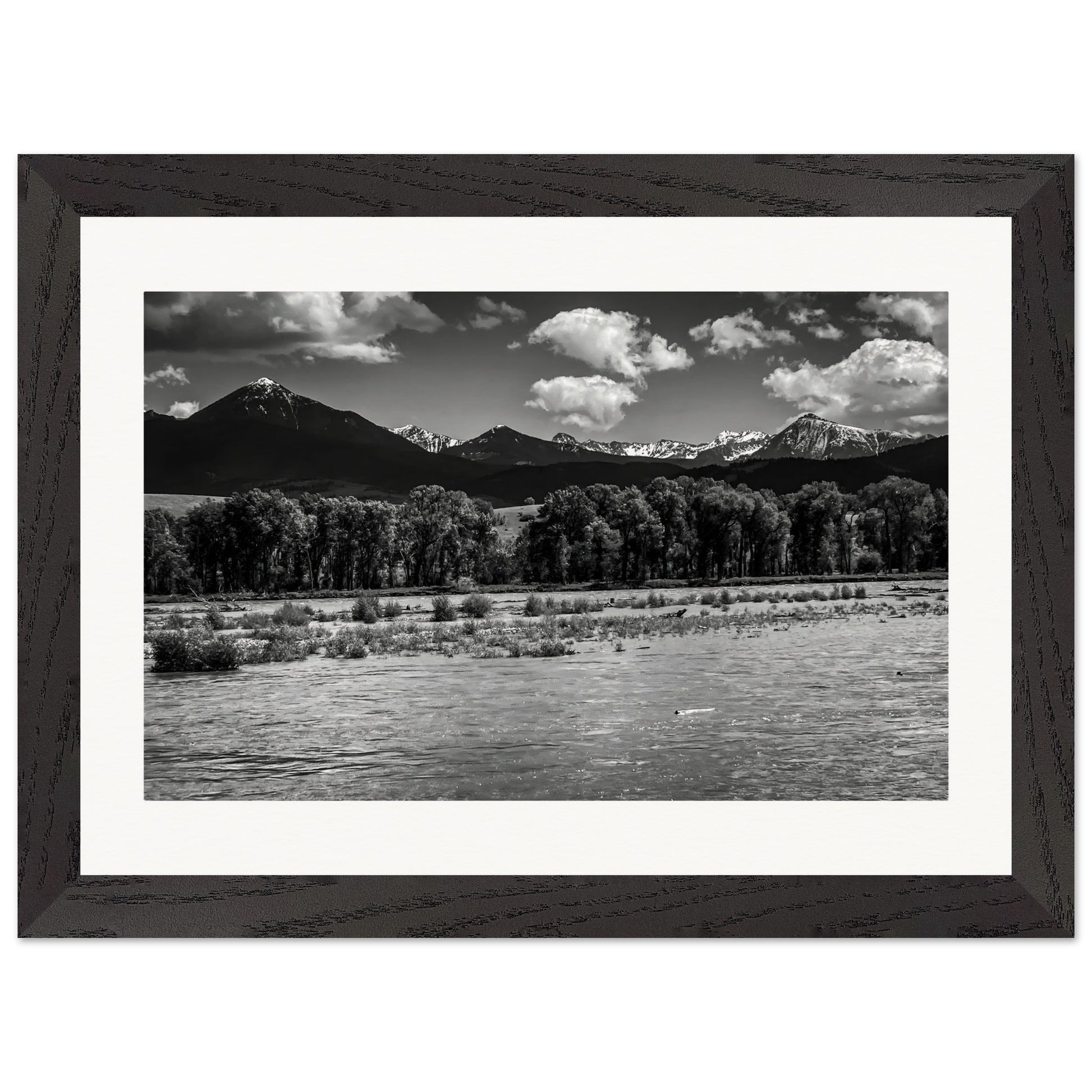 The Absaroka; Livingston, Montana Black & White Wood Framed Print Communitea Books James Bonner