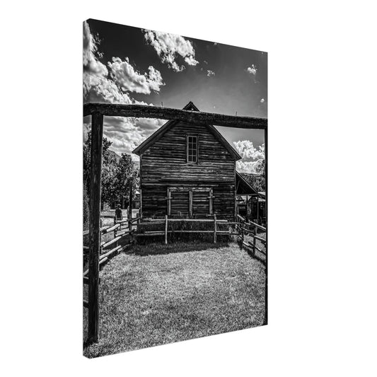 The Livery; Nevada City, Montana Black & White on Canvas Communitea Books James Bonner