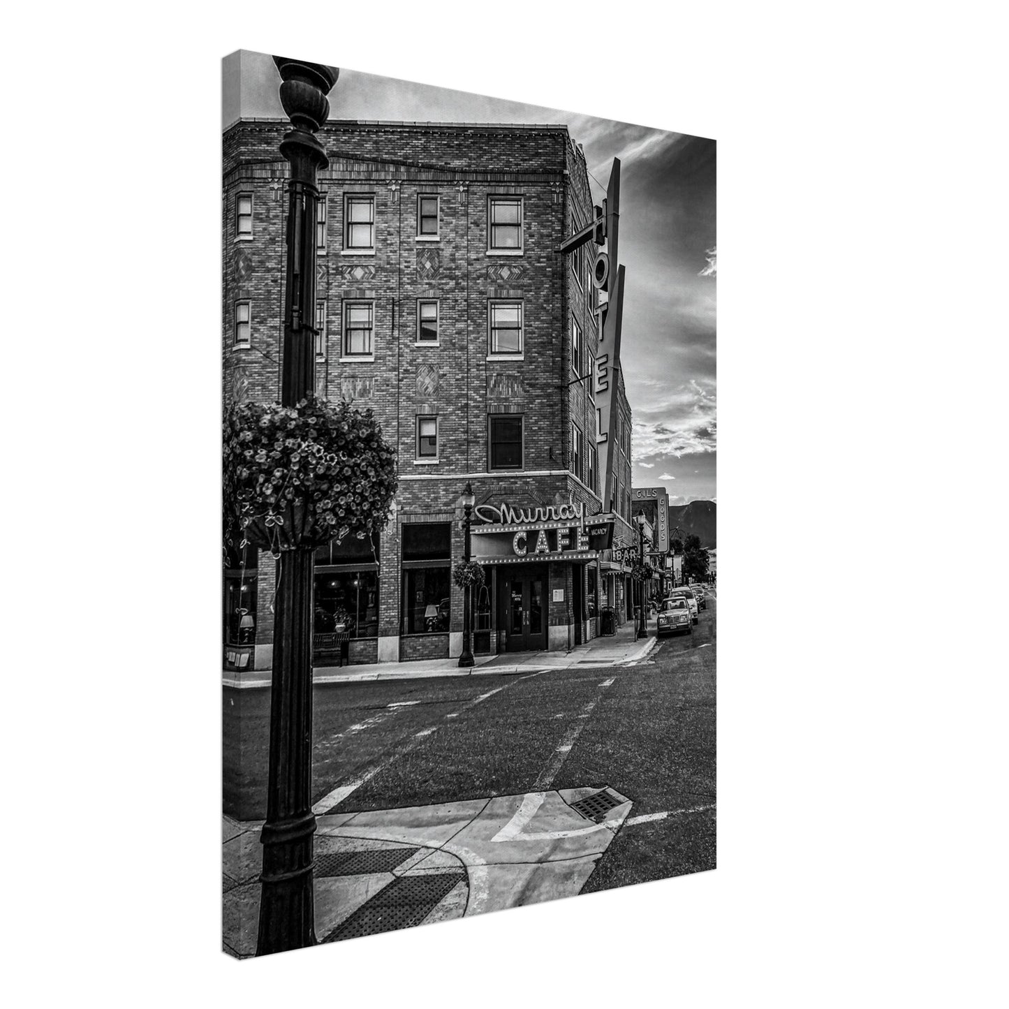 The Murray; Livingston, Montana Black & White on Canvas Communitea Books James Bonner