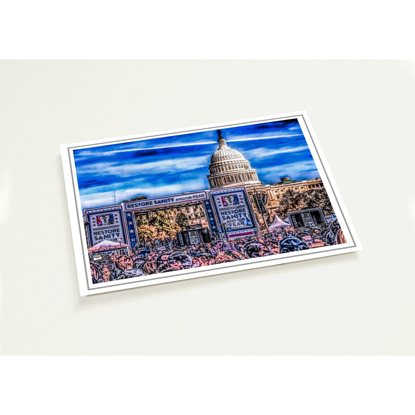 The Rally to Restore Sanity; Washington D.C. National Mall Pack of 10 Postcards (w/ standard envelopes) Communitea Books James Bonner