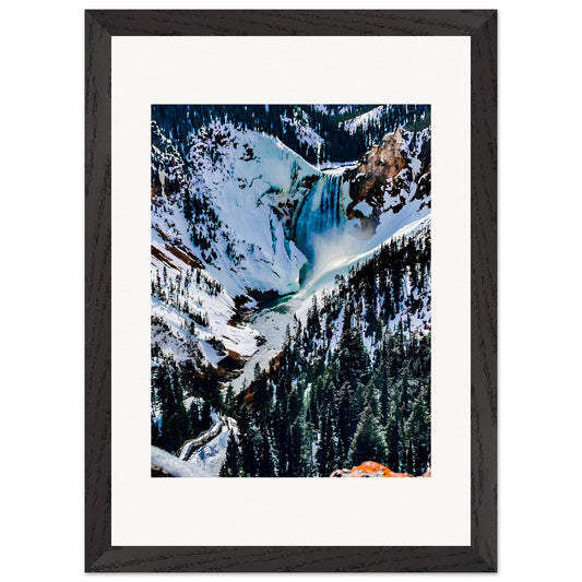 The Upper Falls; Yellowstone National Park, Wyoming Premium Wooden Framed Print Communitea Books James Bonner