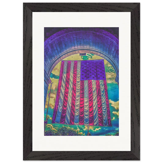 Union Station Flag; Washington D.C. Wood Framed Print Communitea Books James Bonner
