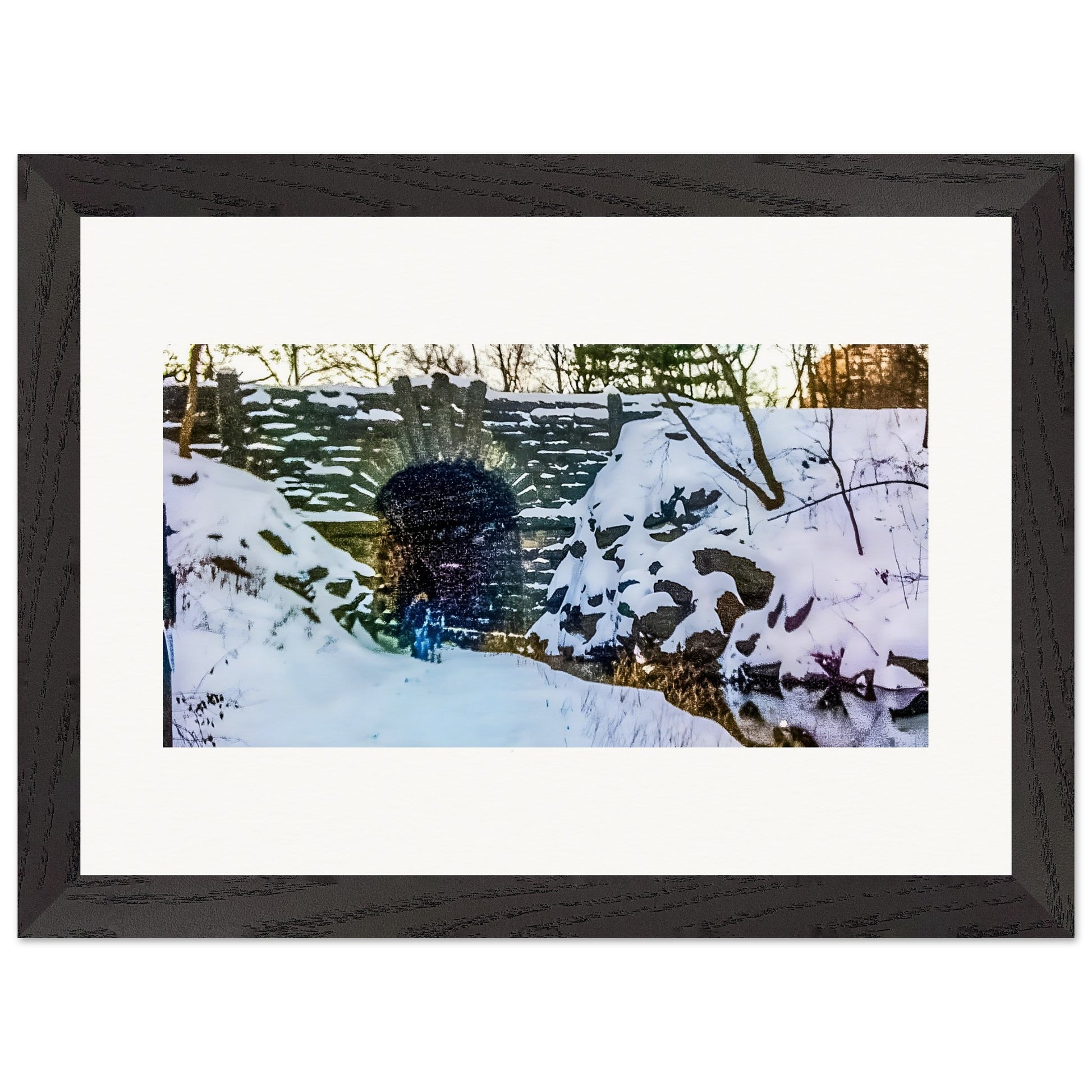 Unknown Bridge; Central Park, New York City, new York Wood Framed Print Communitea Books James Bonner