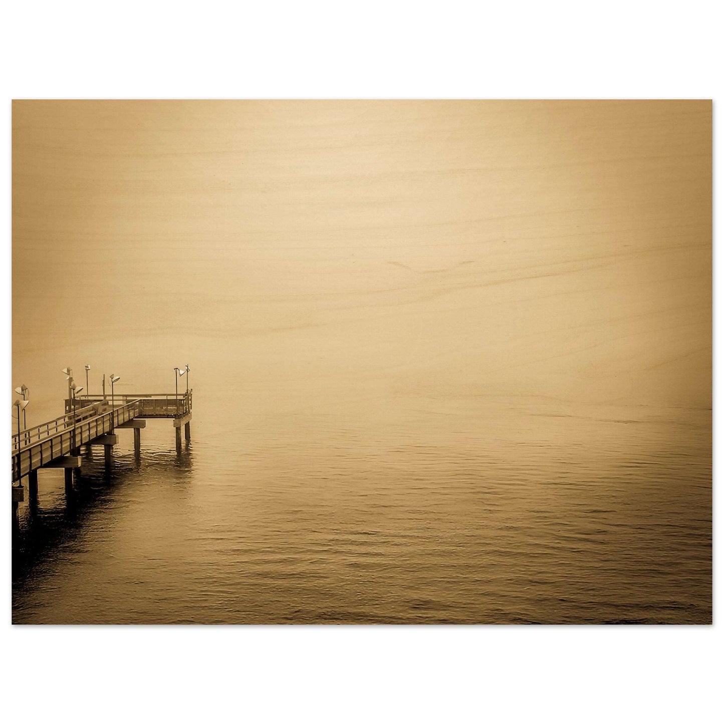 Ocean Pier; Port Aransas, Texas Wood Print