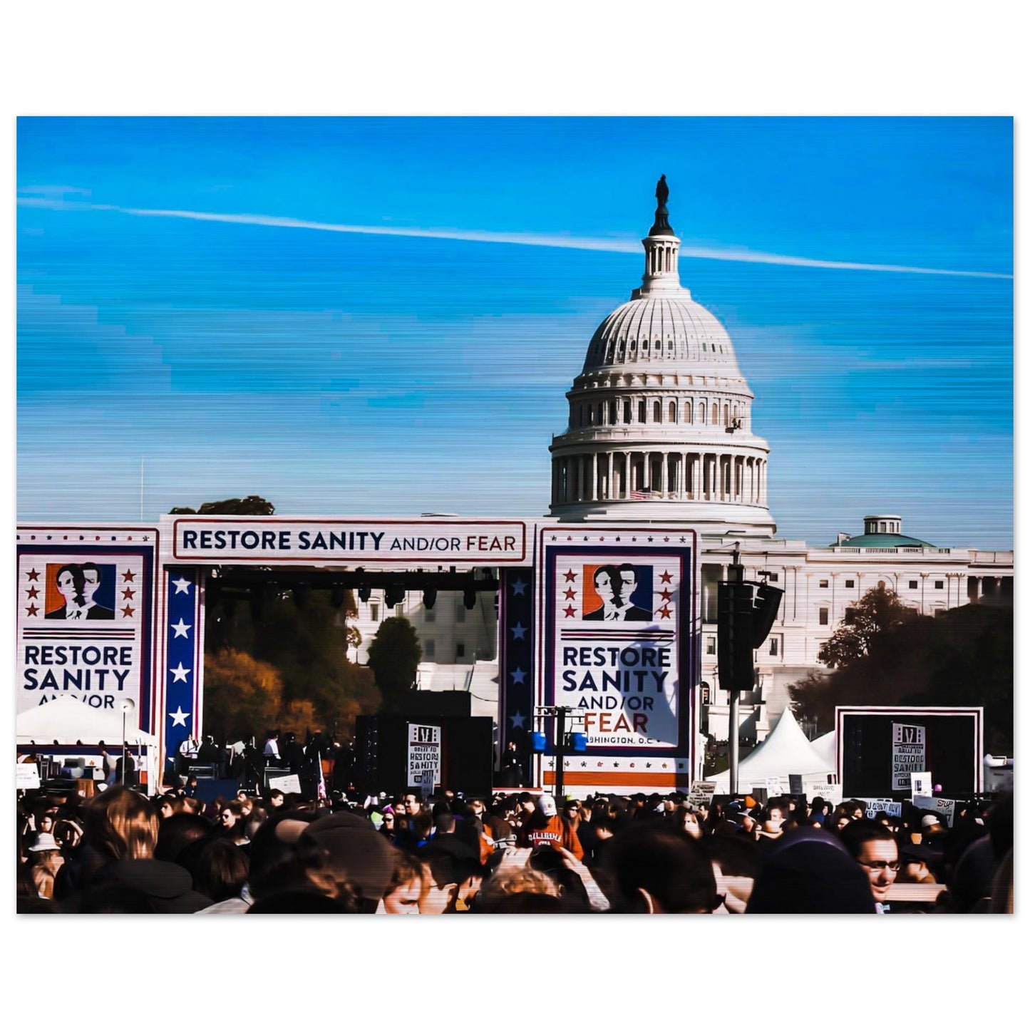 Jon Stewart's "Rally to Restore Sanity;" Washington D.C. Brushed Aluminum Print