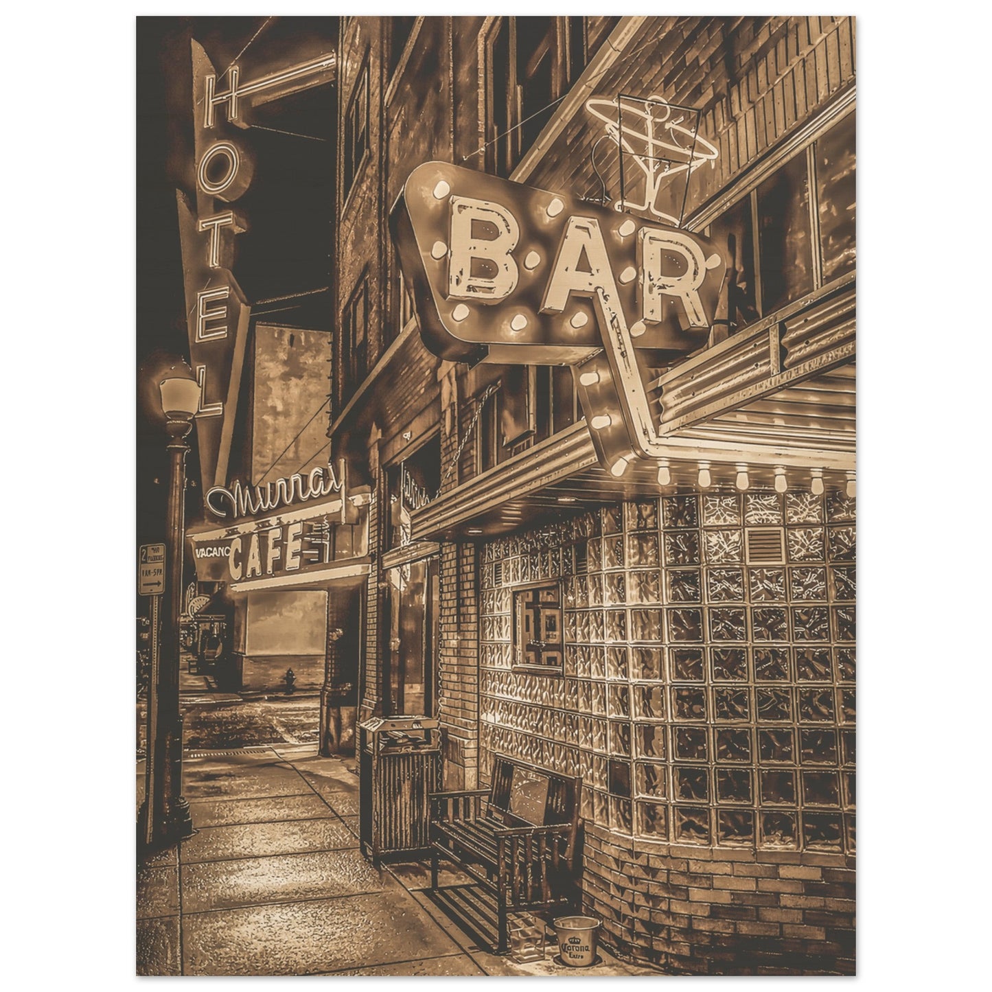 Famous Unrefined: The Murray Hotel & Bar Wood Print