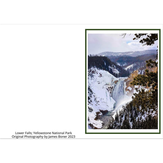Charm: Lower Falls; Yellowstone National Park Pack of 10 Greeting Cards (w standard envelopes) (US & CA)