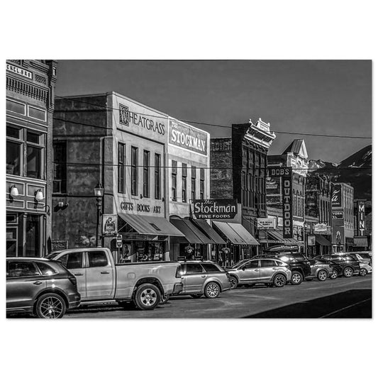 Main Street; Livingston, Montana Black & White Premium Matte Poster