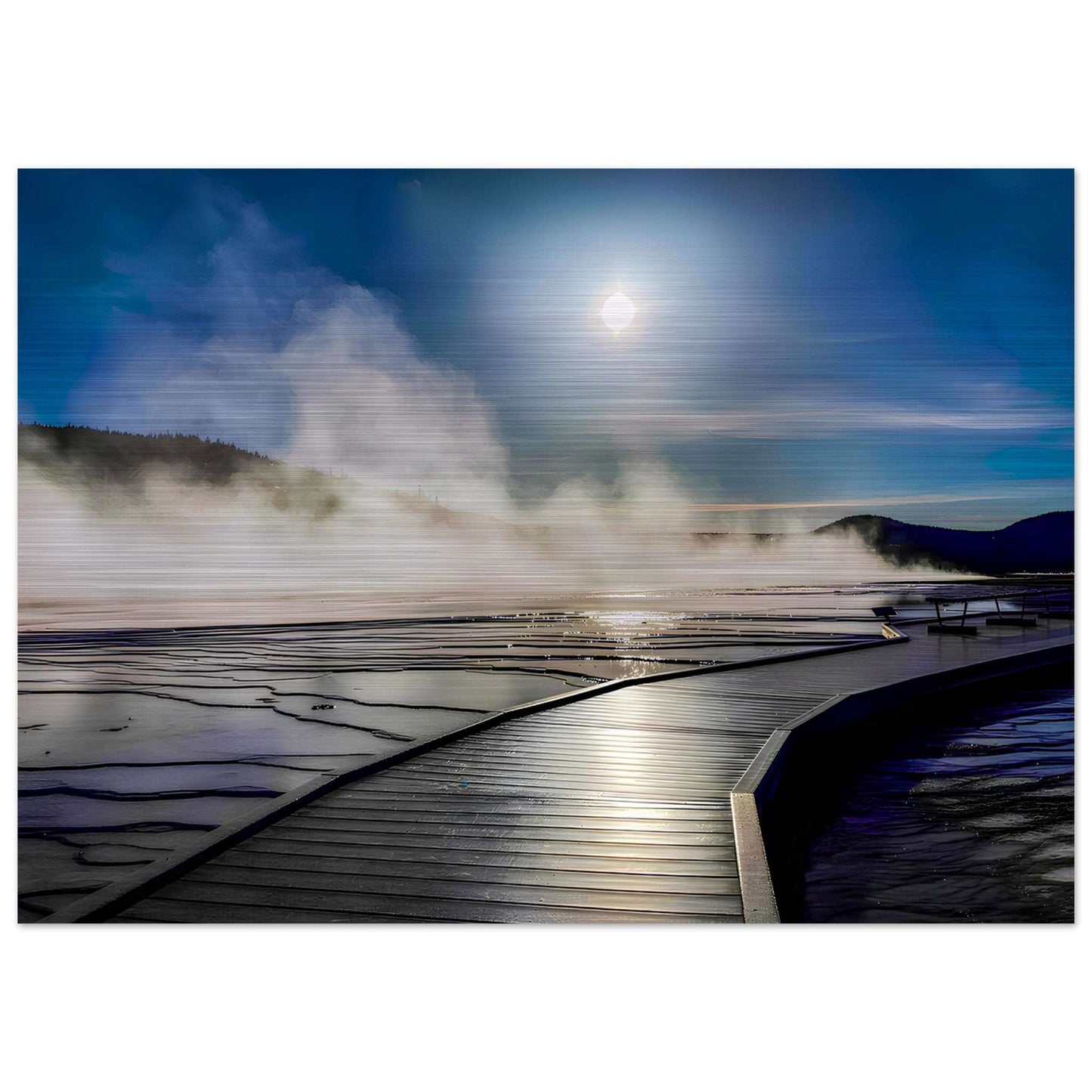 Grand Prismatic Spring, Yellowstone National Park Brushed Aluminum Print